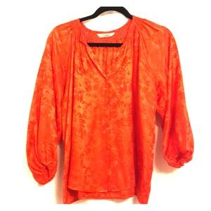 Tucker silk blouse size Small